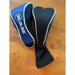 Lot 2 Golf Driver Headcover Club Covers RAM Hybrid Black Blue